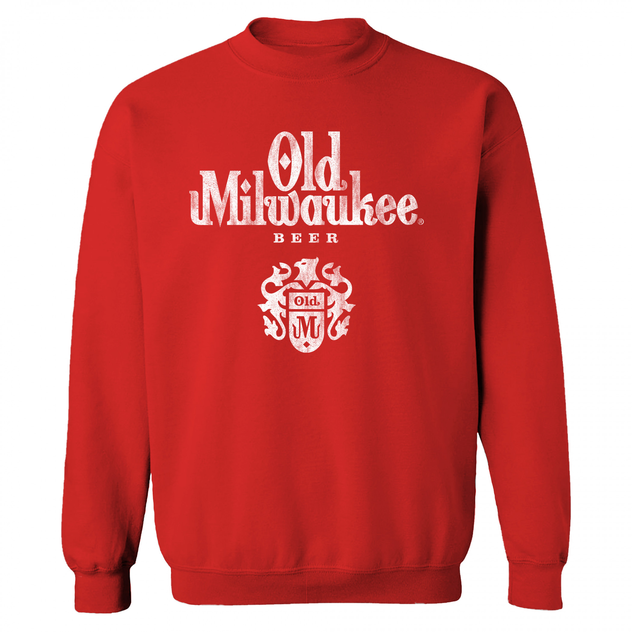 Old Milwaukee Beer Distressed Logo Red Sweatshirt